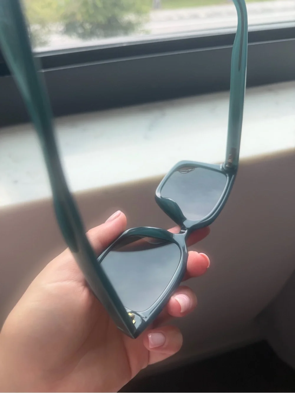 Gucci Teal Square Sunglasses with Brown Lenses